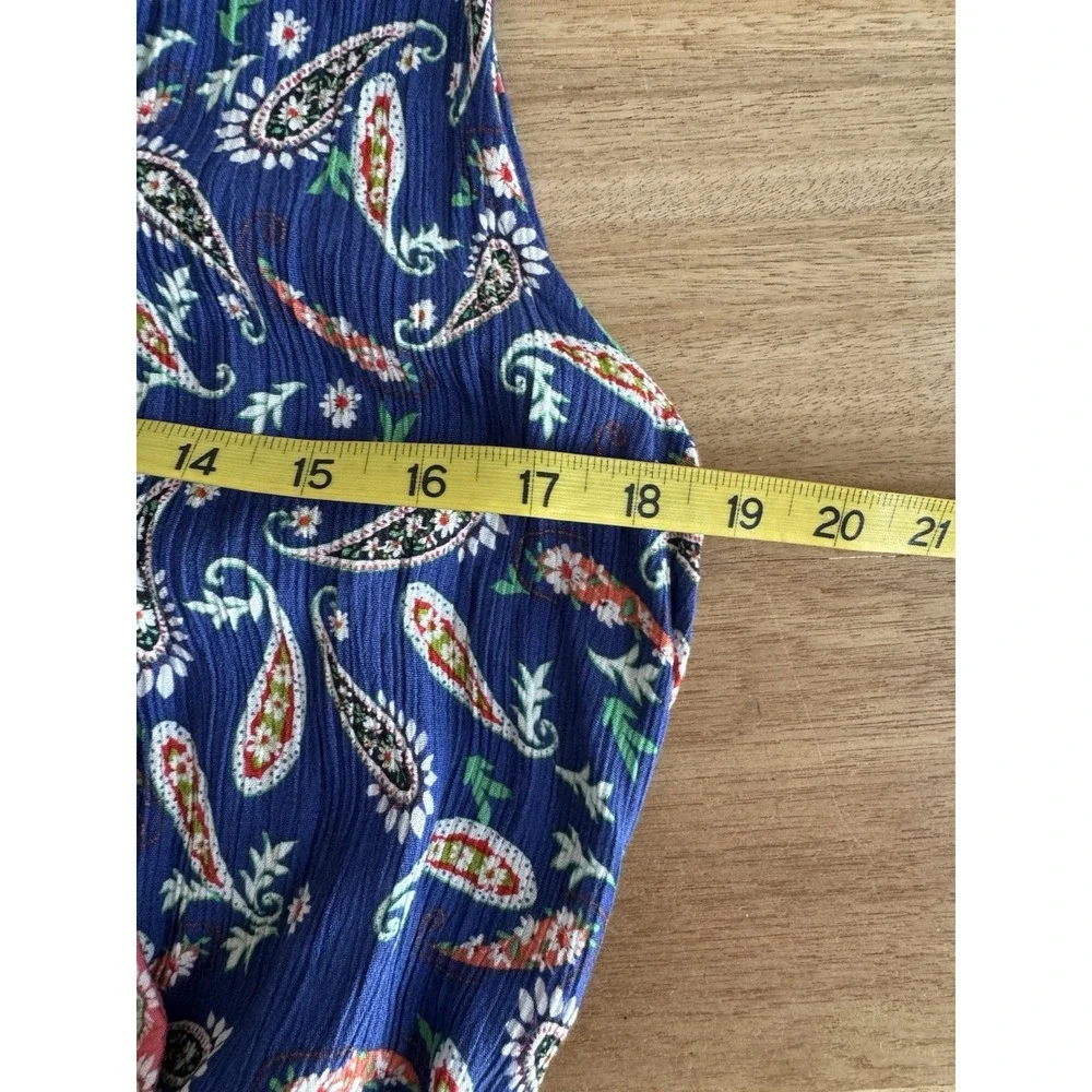 Westport Blue Paisley Sleeveless‎ Wide Leg Jumpsuit Size 16